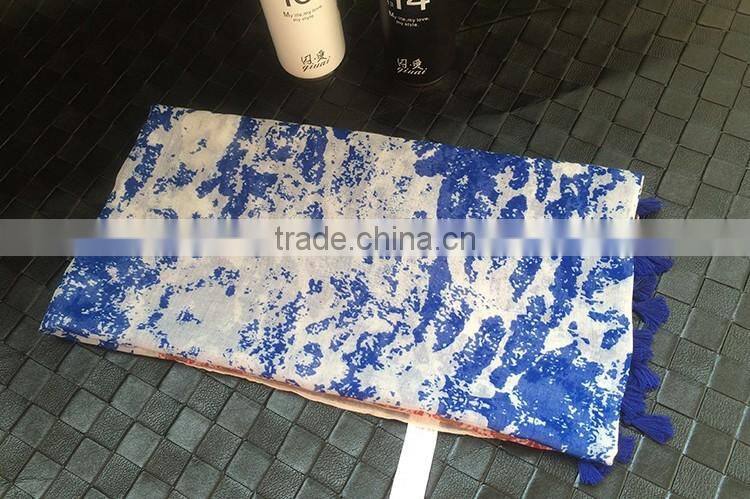 Ink Painting Print Design Large Long Cotton Pashmina Scarf Women Hijab