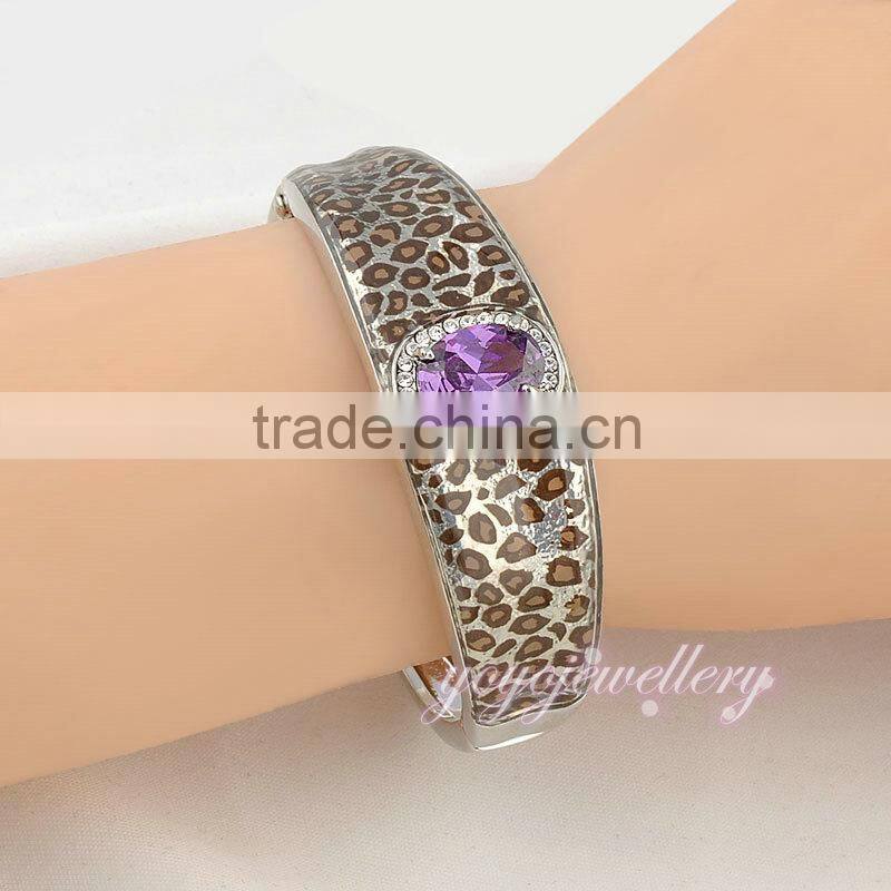 Purple crystal 18k gold plus size bangle jewelry bangle