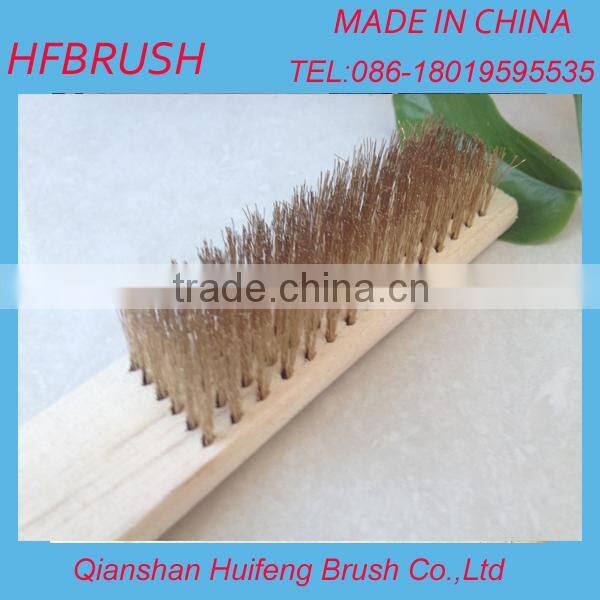 Copper wire wooden handle brush