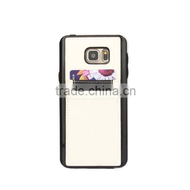 Crazy Horse pattern with card slots leather phone case and TPU 2 in 1 for Samsung note 5