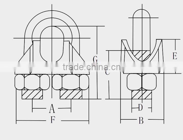 US Type Malleable Industrial Wire Rope Clamp