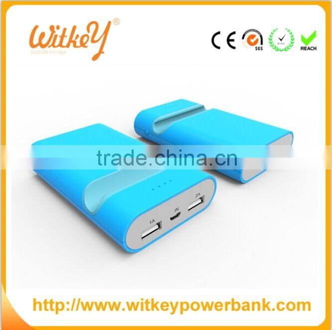 Colorful ABS Dual USB Mobile Phone Bracket Portable Power Bank, Tablet Bracket Charger