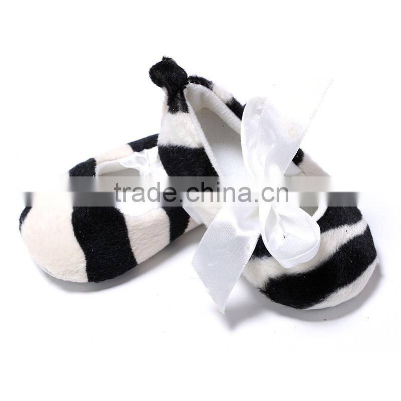 Cool stripe crochet infant baby soft sole shoes moccasins leather shoes for toddler