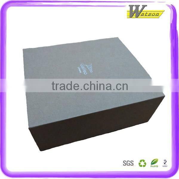 Kraft Paper Hand-made Cardboard Folded Gift Box With Silver/Glod Hot Stamping