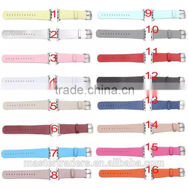 Cheap Colorful PU Leather Watch Band Wrist Strap For 42MM Apple Watch MT-3565