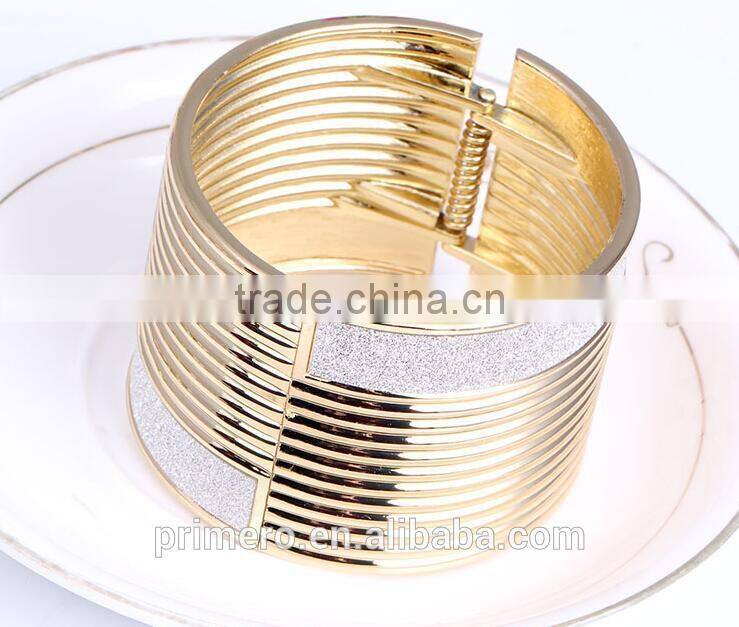 New Punk Gold Plated Bangle Jewelry Sticker Color Wider Cuff Bracelets For Women