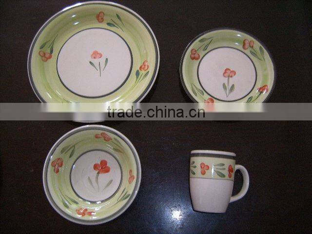 stoneware dinnerware,stoneware dinner set, hand painted stoneware dinnerware