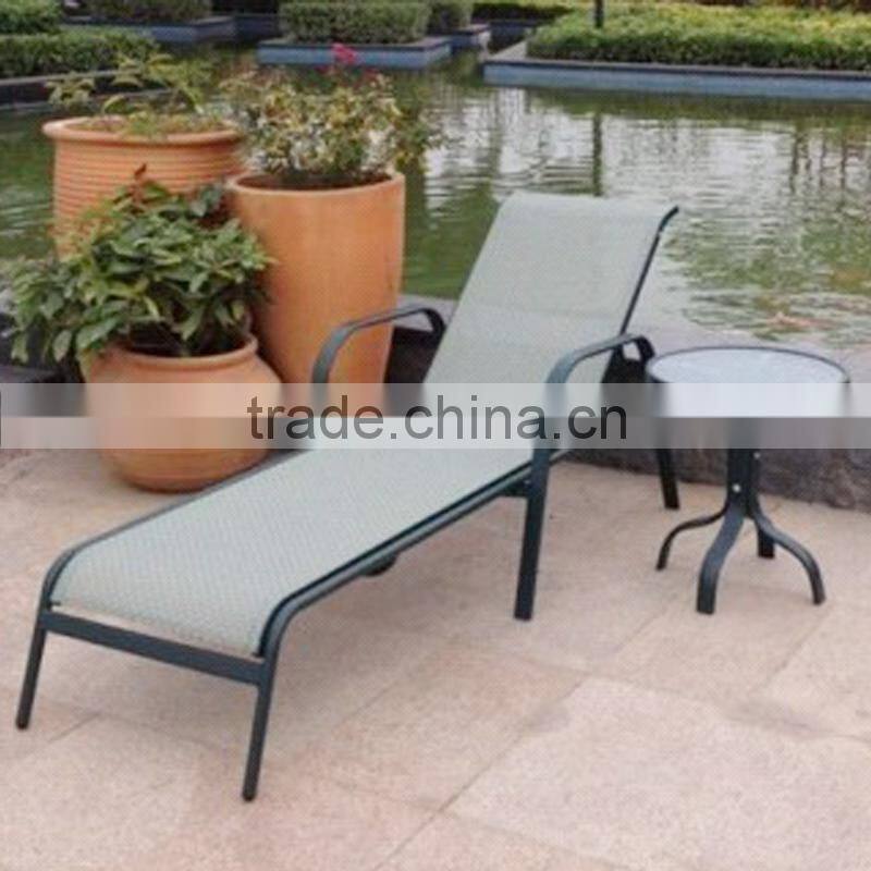 All Weather Proof Coffee Brown 5 piece Outdoor Garden Balcony Aluminum Sling Patio Furniture Round Glass Dining Table Chair Set