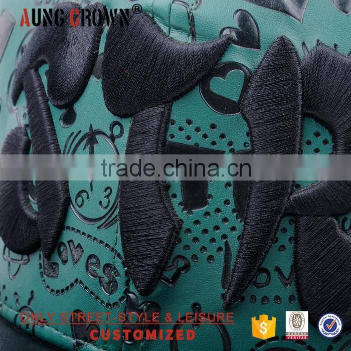 wholesale leather brim custom flat bill hats caps