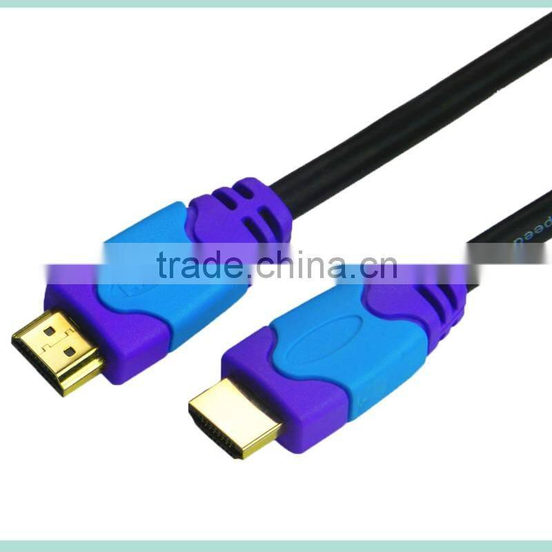 Dual color moulded HDMI Cable with Ethernet and gold connector support 3D and 4k ,TV,player,