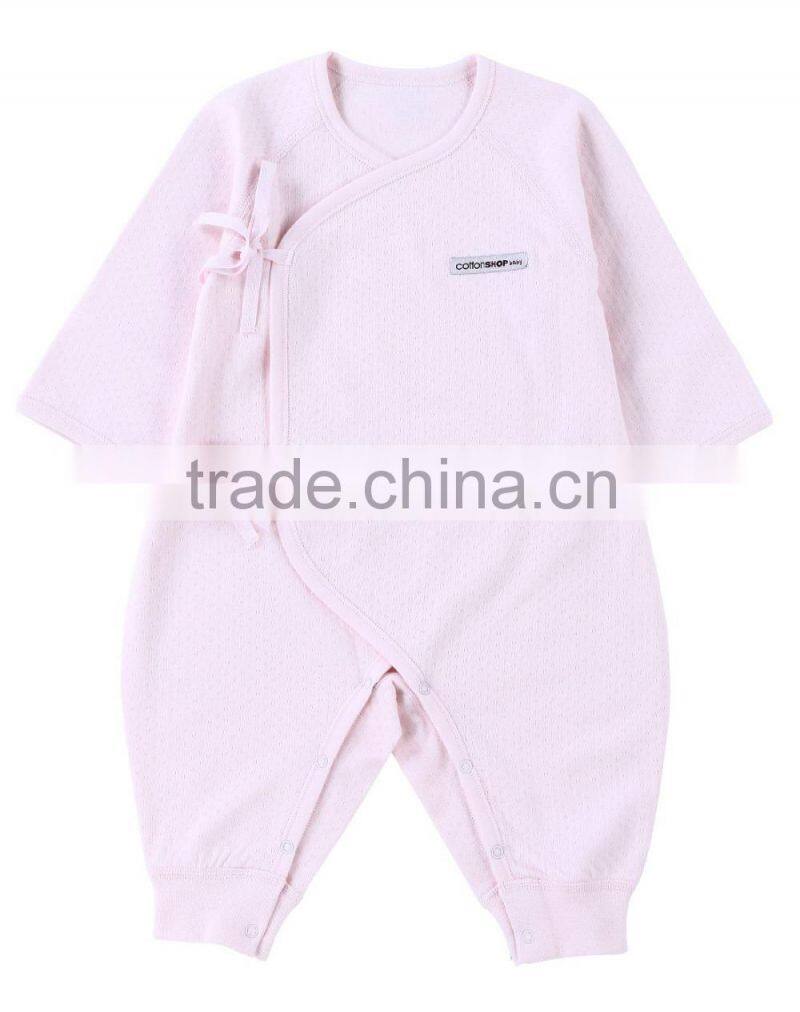 New infant design soft cotton pink plain baby sleepwear baby winter romper