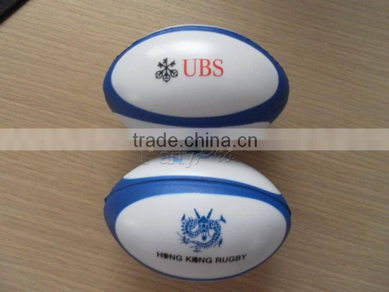 Partypro Zhejiang Hottest Soft Toy Wholesale PU Custom Logo Rugby Shaped Stress Ball