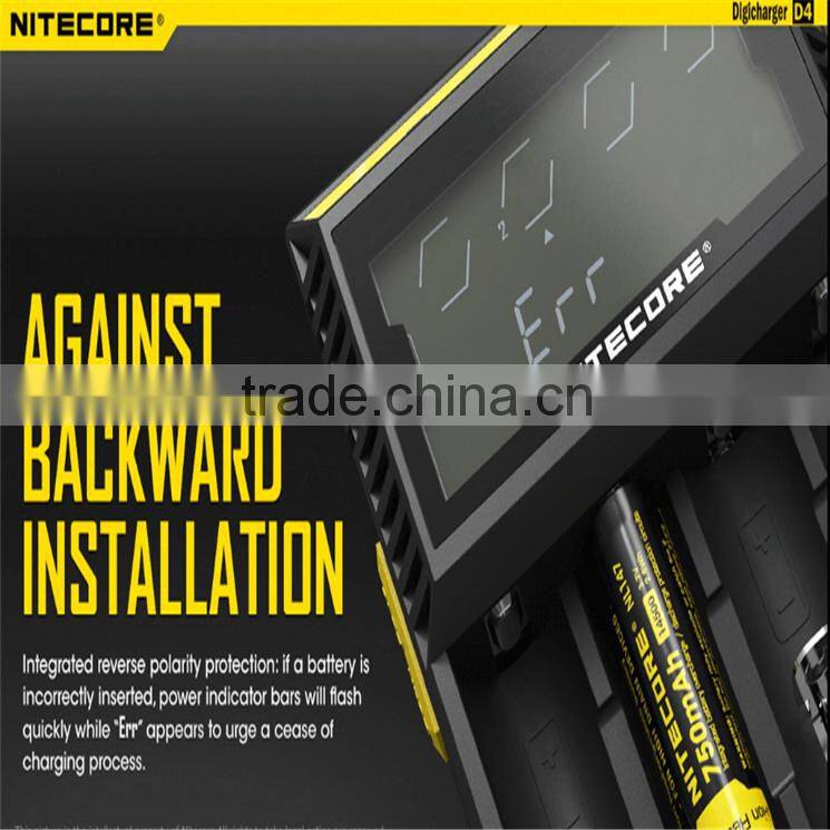 Fresh release Nitecore D4 LCD Intellicharge Charger goldberg supply US/EU/UK plug Nitecore D4 lcd charger
