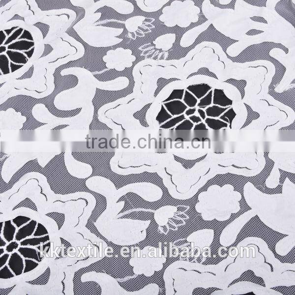2014 latest high quality mesh bottom satin fabric white fabric #7875