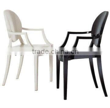 Transparent acrylic chair with arms