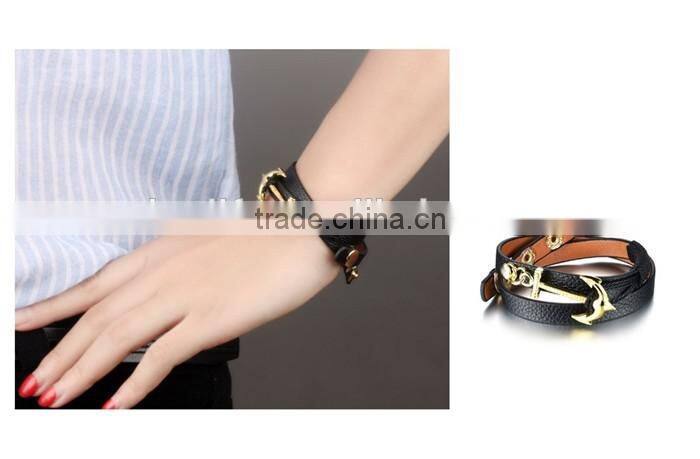 wholesale latest style leather bow and arrow bracelet