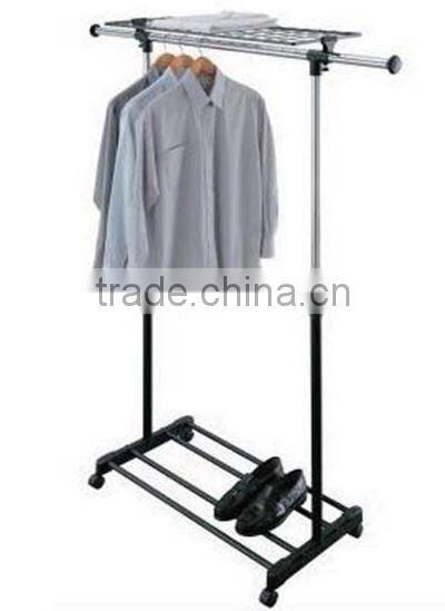 Fashion retractable garment rack with wheel