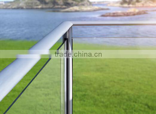 Aluminum square post 90 degree with plastic insert to hold glass