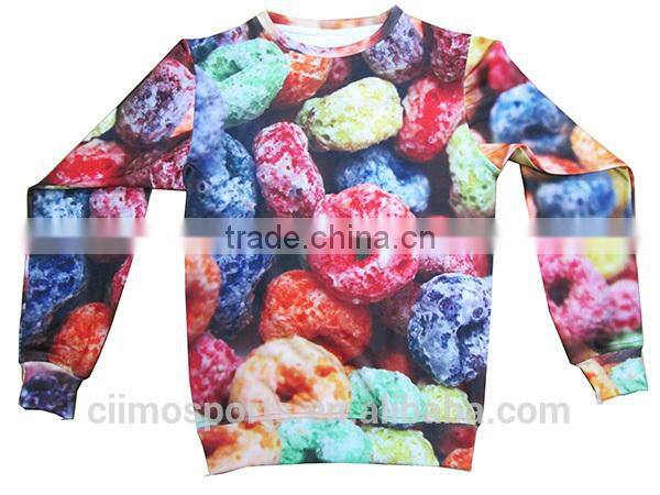 Pullover girls sweatshirts with pattern,white girl hood jacket