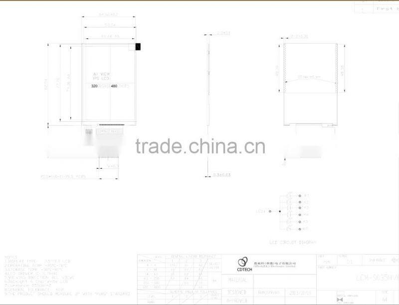 3.5-inch 320 (RGB) x 480 TFT LCD Module