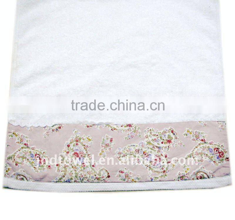 high quality cotton towel with print fabric lace