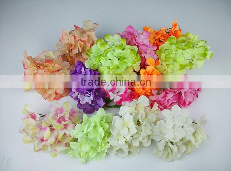 factory for sale silk hydrangea flower head