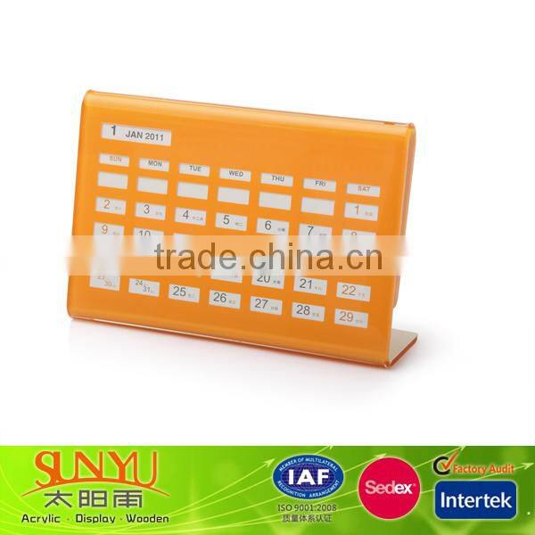 customized top quality modern design acrylic calendar holder with rings
