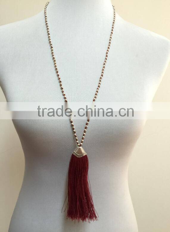 Mint Green Color Hollow Out Druzy Stone Pendant Crystal Beads Chain Necklace