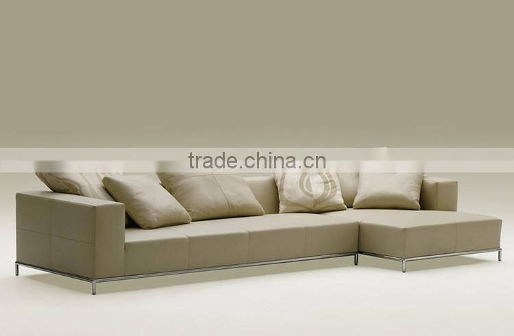 HANM new design leather sectional sofa sets with metal frame modern furniture