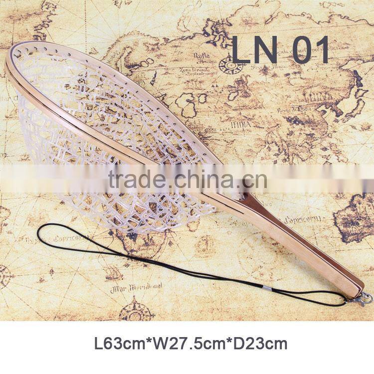 Ghost wooden fly fishing landing net