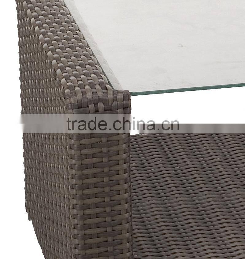 rattan coffee table with tempered glass