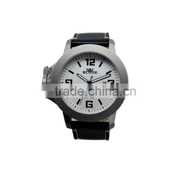 High End Sapphire Left Crown Japan Movement Solid Titanium Watch 5ATM