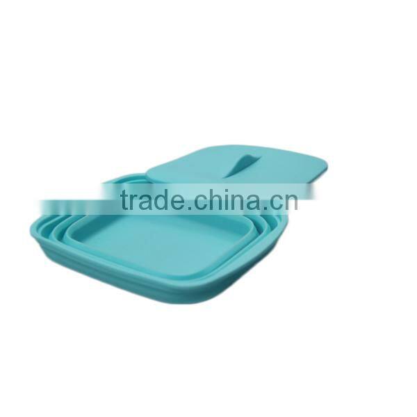 food safe silicone square storage box/plastic food storage containers plastic food storage case fresh box Crisper