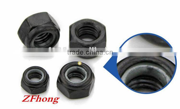 din985 m2, m2.5 , m3 , m4, m5, m6, m8 Black hex nylon lock nut