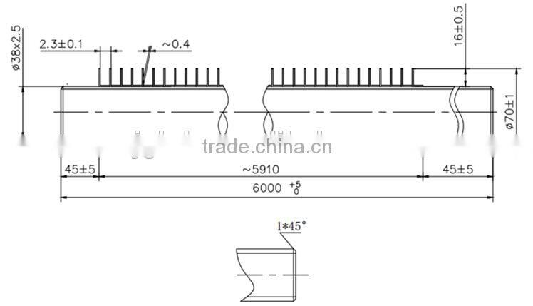 Copper or Carbon Steel Wound L Type Fin Tube In Heat Exchanger Parts
