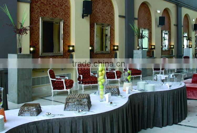 YHK#51 curly table skirt - polyester banquet wedding wholesale chair cover sash table cloth skirt linen