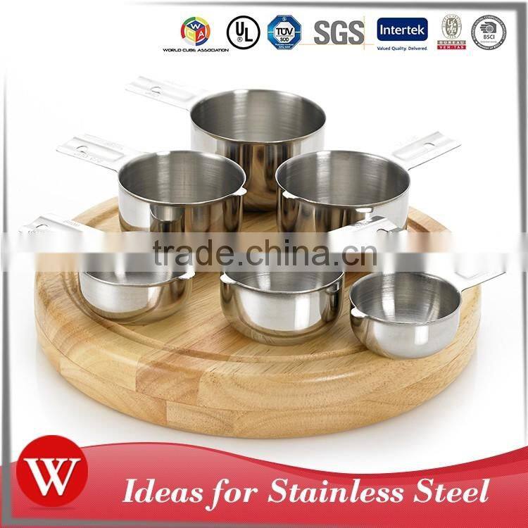 High quality food metal stainless steel measuring cups 6 pcs