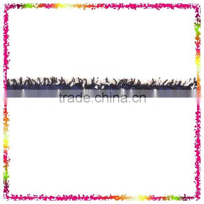 Blue Denim Gold Metallic Ivory Cotton Braided Decorative Trim for apparels