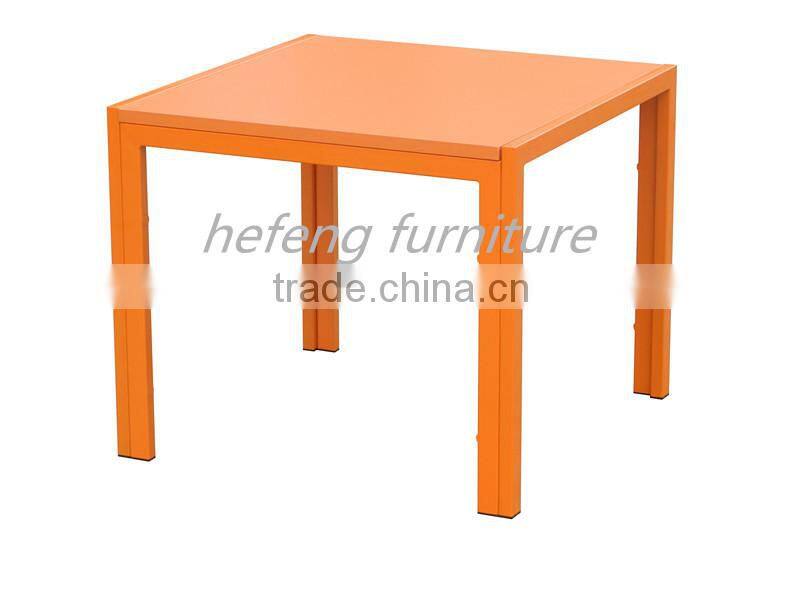 White MDF top powder coated leg end table