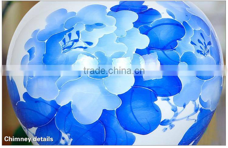 Chinese handmade blue and white porcelain led celling light