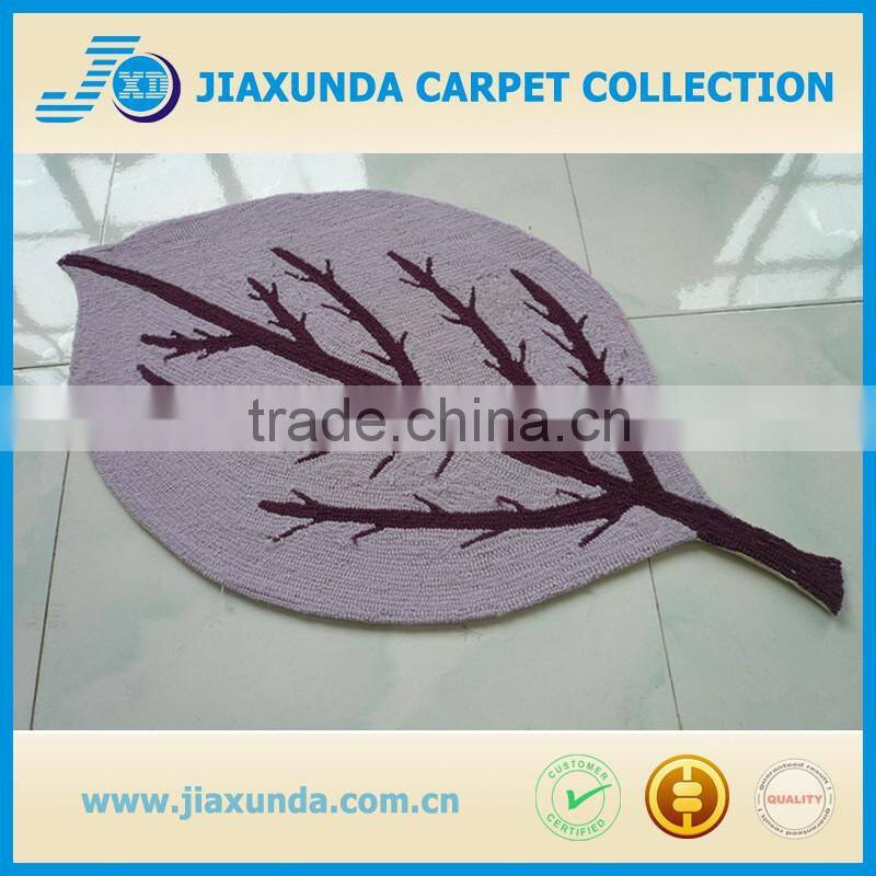 Factory selling leaf shaped flooring home decor kids rug