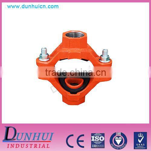 Ductile iron grooved pipe fittings of grooved mechanical cross