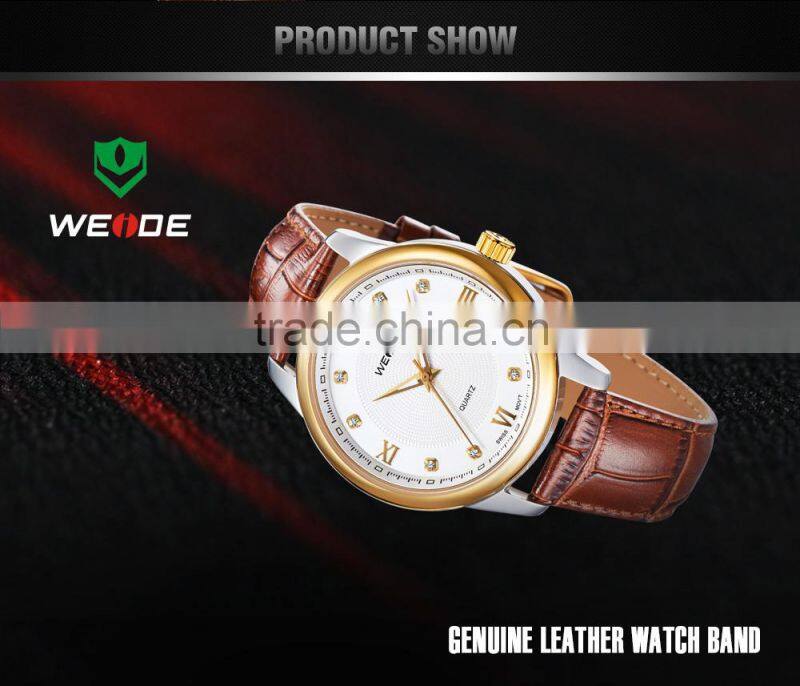 2015 WEIDE Fashion Alloy Couple Watch Gold Rose Watches For Men Cheap Watches In Bulk Sapphire Wristwatch WG93008