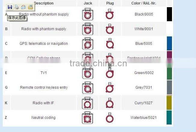 Fakra crimp Jack connector Code I- Beige/1001 for Bluetooth