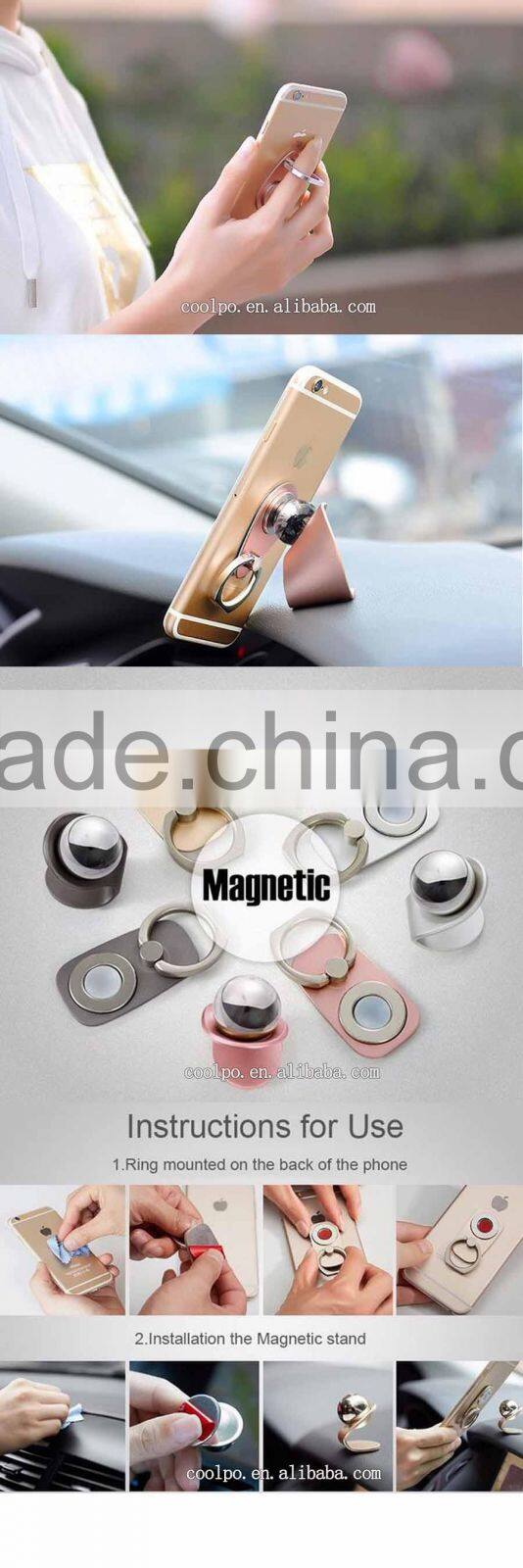 Universal Magnetic Car Dash Holder Mobile Phone Finger Ring Grip Stand for iphone 6S / 6S Plus / 5S / SE for Samsung Galaxy S7 E