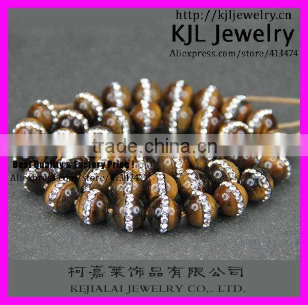 GZKJL-CT0244 Natural Semi gem Beads, Tiger eye rhinestone ball beads