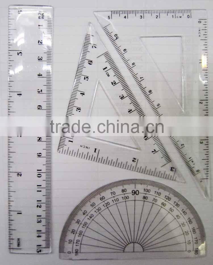 15CM Colorful Drawing Ruler set 4pcs geometry set