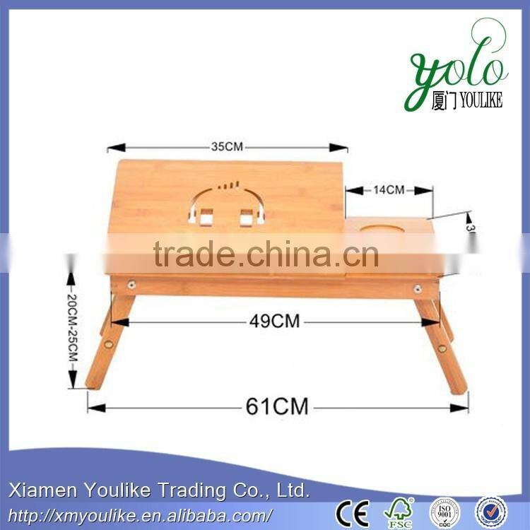 Convenient design Bamboo folding desk bamboo PC/computer desk