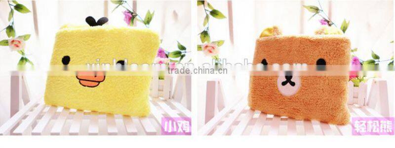 hooded cape style cartoon animal green frog model coral fleece office folding cushion blanket