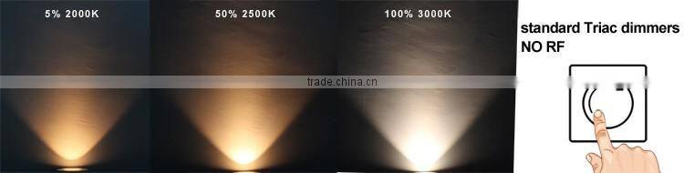 Petent design cob downlight ip44 CCT Adjustable 2000-2800k 83mm cutout work well with elko dimmer 220v 110v